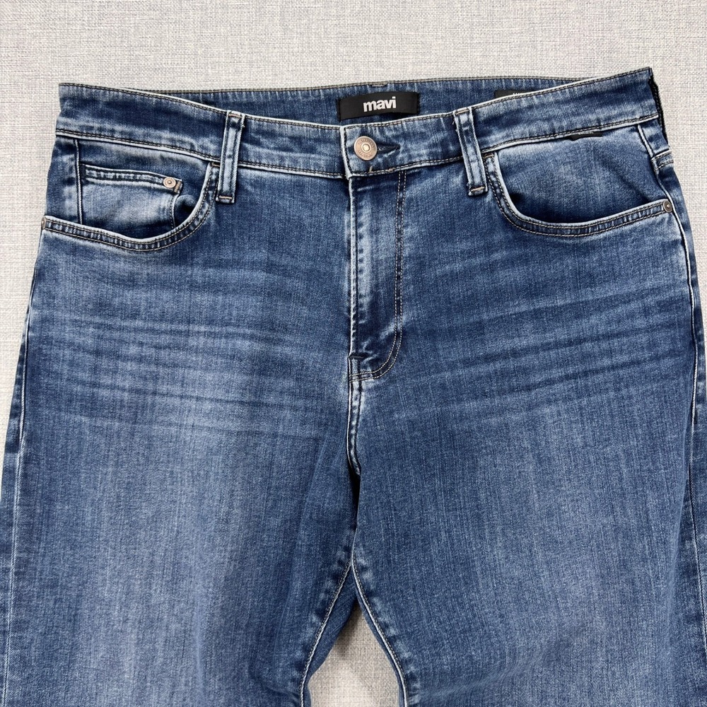 Mavi Matt Relaxed Straight Leg Jeans Men 36x31 Blue Stretch Denim Casual Norm - Picture 8 of 12